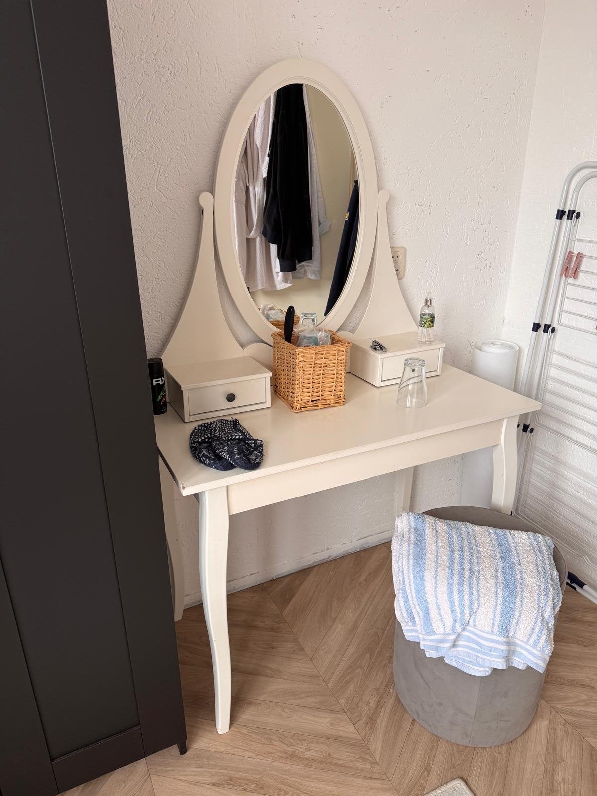 Ikea kaptafel met spiegel en lades, Ophalen, Gebruikt, 50 tot 100 cm, Minder dan 100 cm