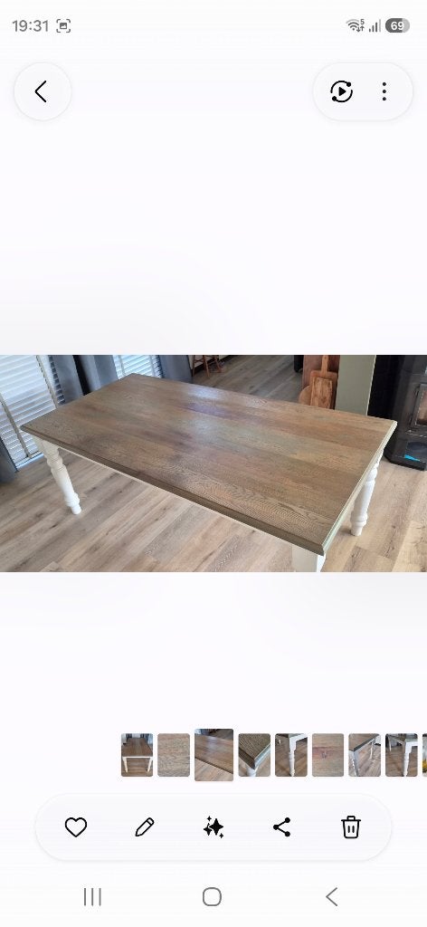 Eettafel eiken, Huis en Inrichting, Tafels | Eettafels, Ophalen, 100 tot 150 cm, Tijdloos, landelijk en sfeervol design, Eikenhout