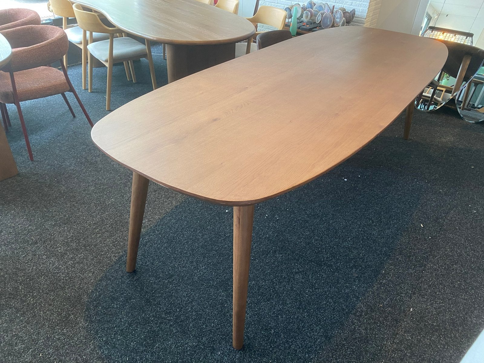 Deense ovale eiken eettafel eijah 260x100 cm - Nieuw, Ophalen, 100 tot 150 cm, Eikenhout, Vijf personen of meer