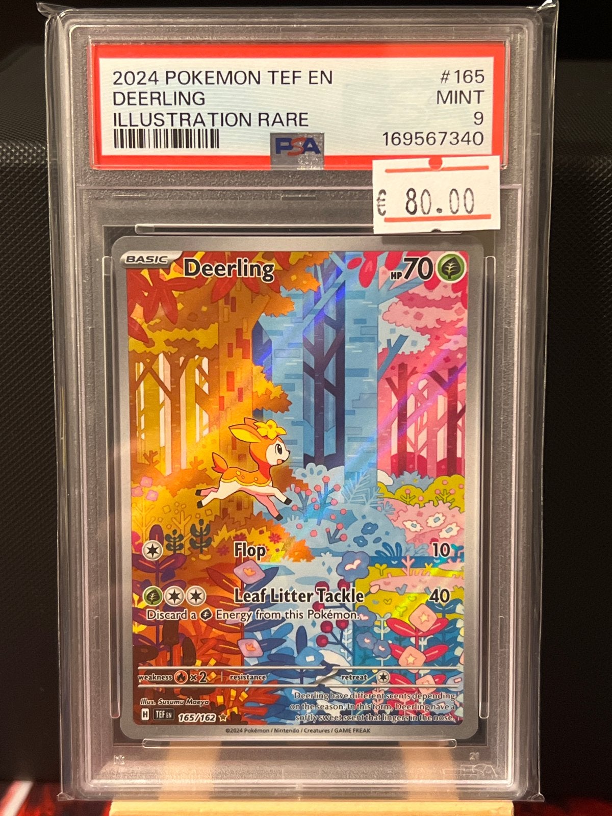 PSA 9 Mint Deerling Illustration Rare Pokémon Kaart, Ophalen of Verzenden, Zo goed als nieuw, Losse kaart