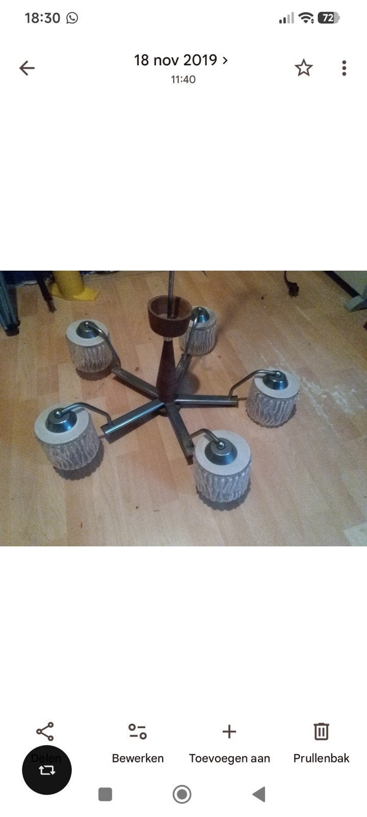 oude jaren 70 lamp ophalen voor € 25.00, Ophalen, Glas