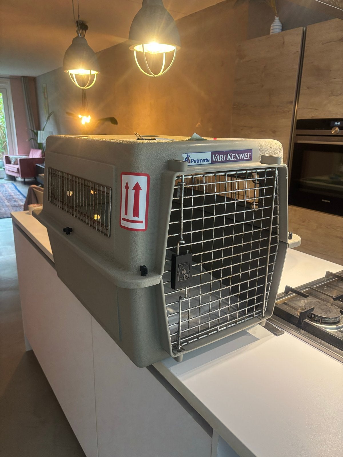 Petmate Varikennel maat M reismand transportbench, Ophalen, Gebruikt