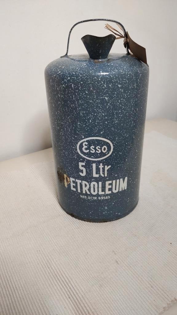 K515 VINTAGE petroleumkan 5 liter gewolkt ESSO, Ophalen of Verzenden