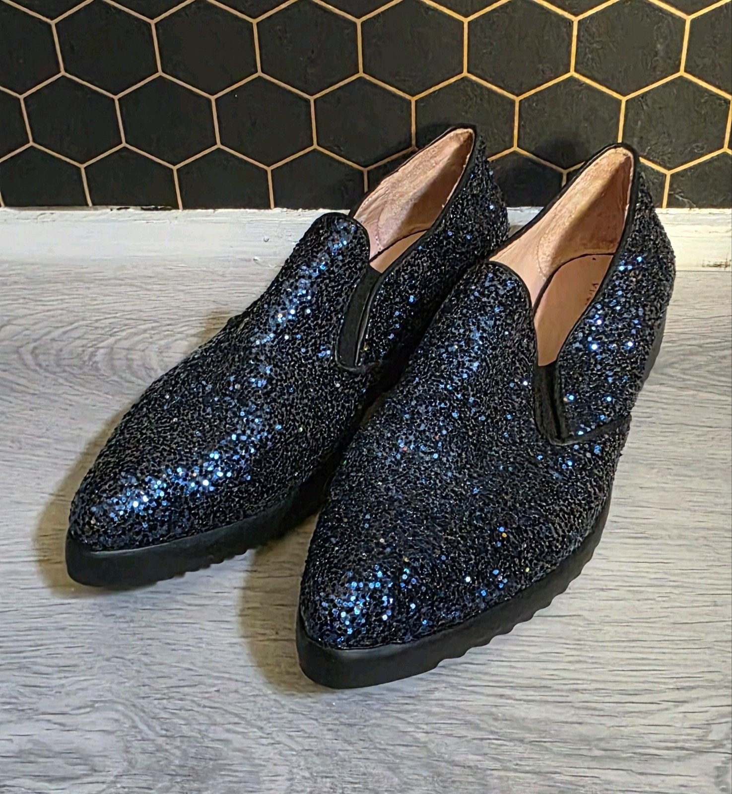 lina locchi loafers maat 39, glitter blauw, Lina Locchi, Blauw, Instappers, Nieuw