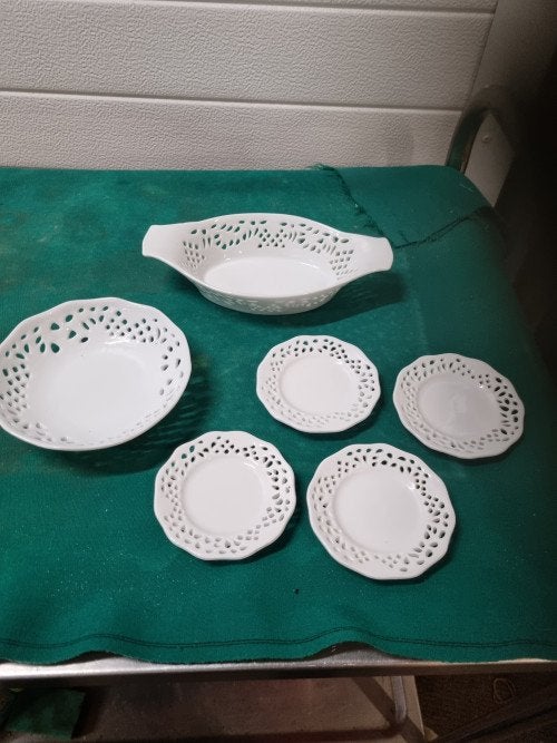 servies opengewerkt schaaltjes 6 stuks, Ophalen of Verzenden, 'T Olde Gre-j, Info@toldegrej.nl, Endepoelstraat 20f Didam