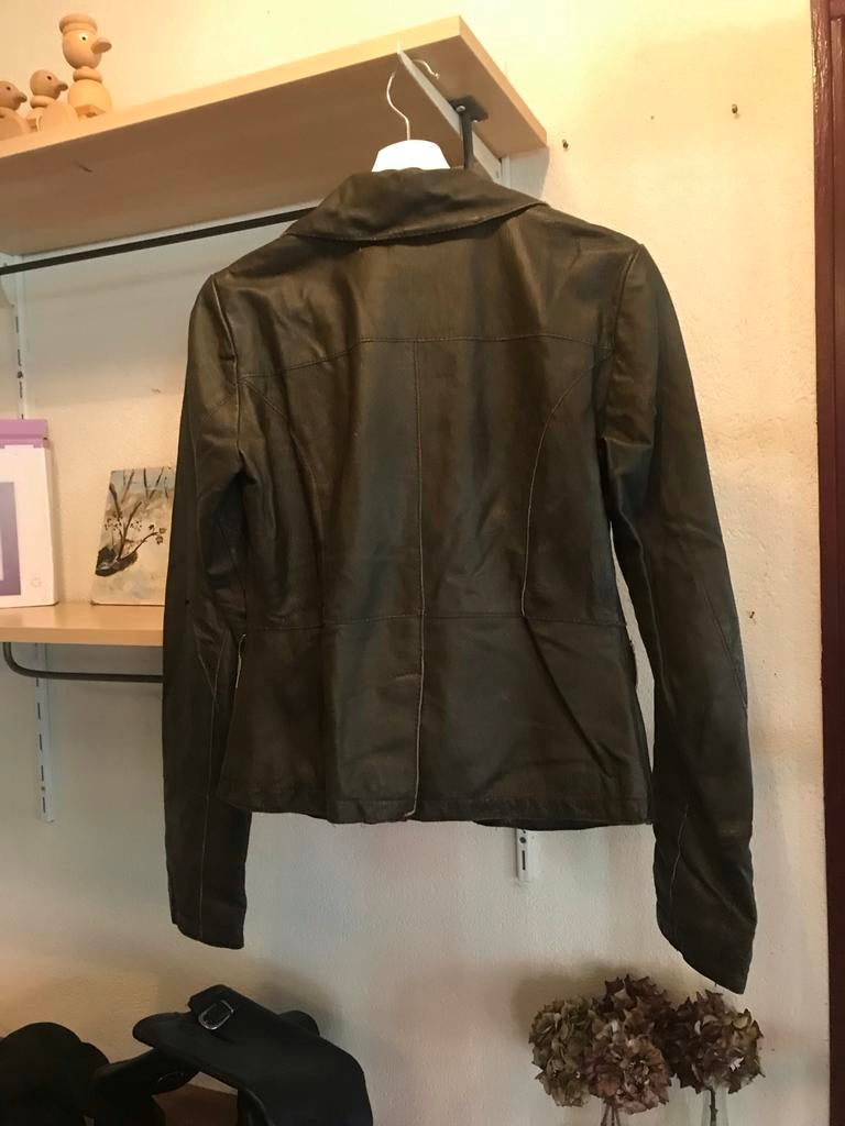 Stijlvol Leren Damesjasje - Only - Maat S, Kleding | Dames, Jassen | Zomer, Gedragen, Maat 36 (S), Bruin, Ophalen of Verzenden
