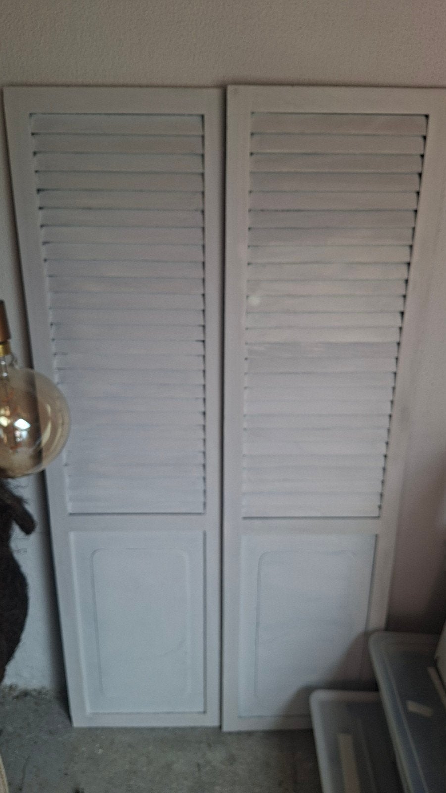 Set van 2 witte louvre deuren, Gebruikt, Minder dan 80 cm, Binnendeur, Ophalen of Verzenden
