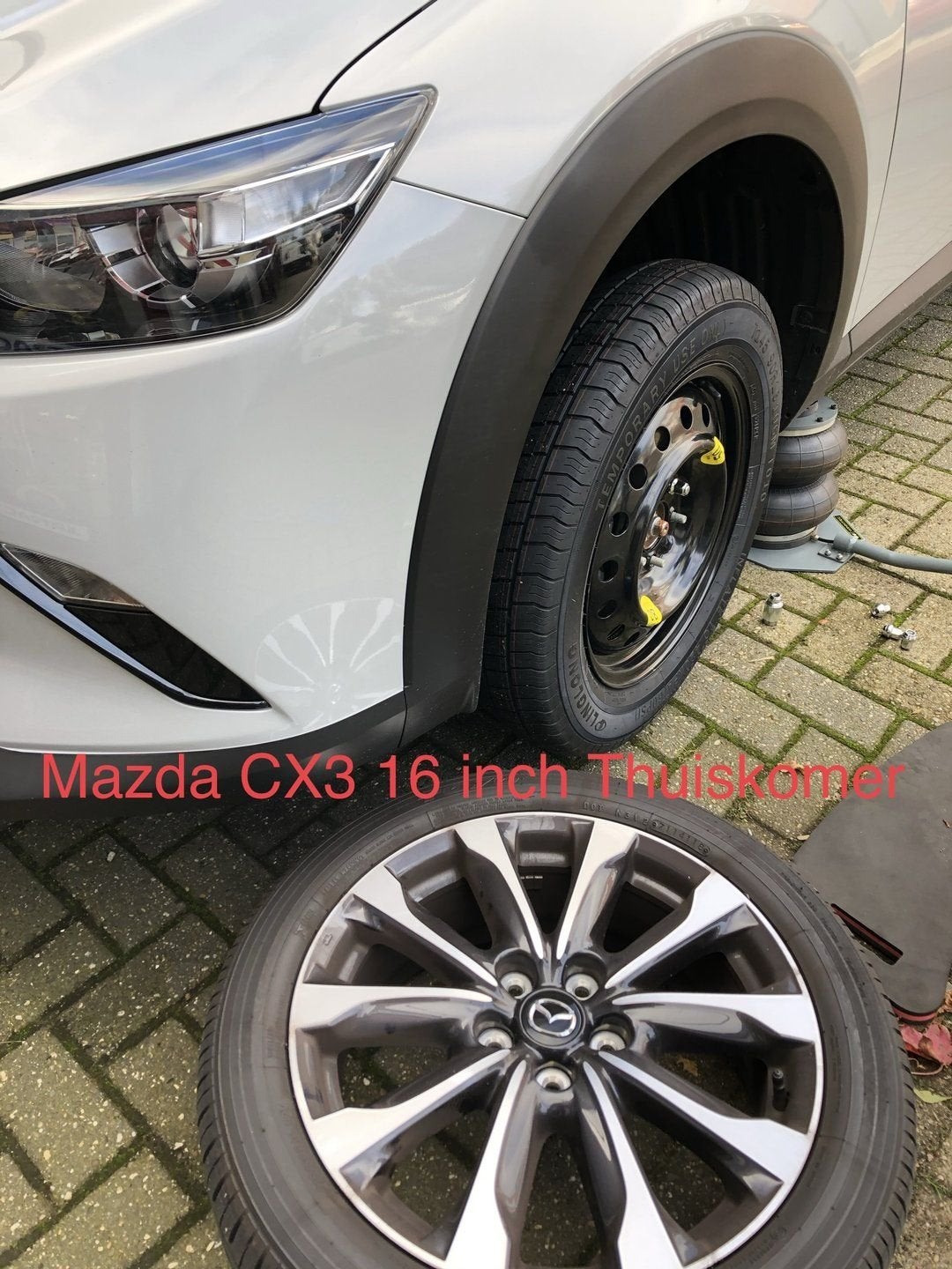 Thuiskomer Reservewiel MAZDA 3 CX3 CX5 CX60 <20", Gebruikt, -, Banden en Velgen, Ophalen of Verzenden