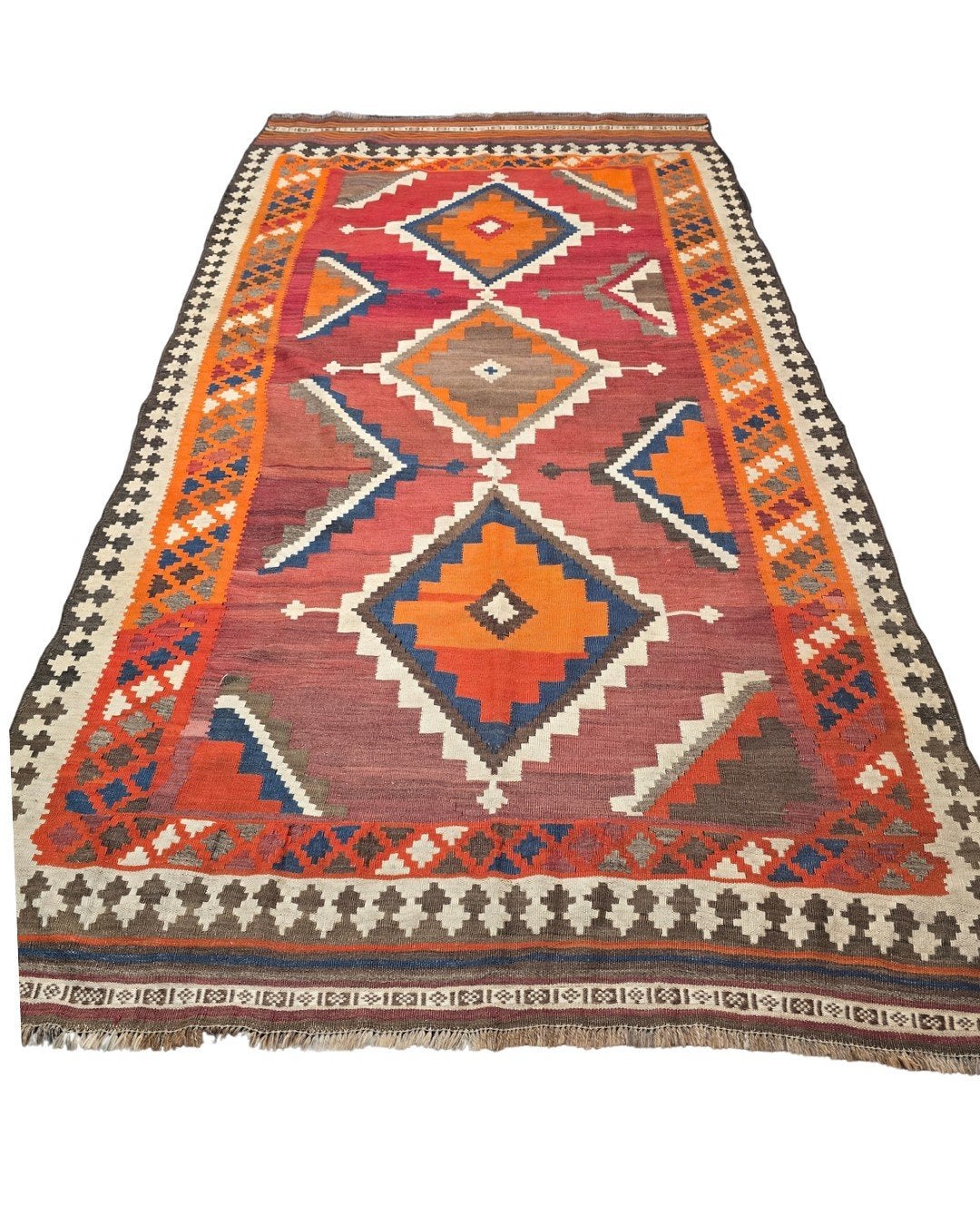Tribal Kelim kashkay 290x150 handgeweven wollen vloerkleed, 1185VB, Info@rugsandcarpets.nl, 200 cm of meer, Ophalen of Verzenden