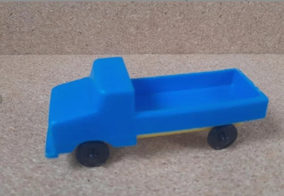 Vintage blauwe speelgoed truck merk Herbart jaren '70, Ophalen of Verzenden, Gebruikt