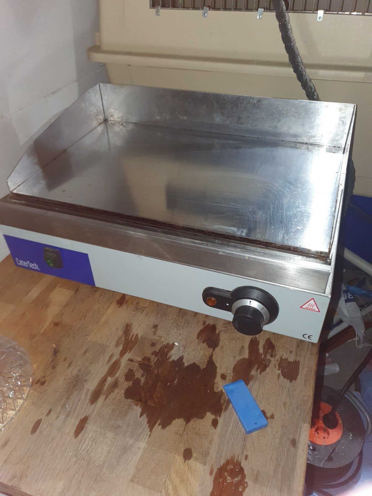 CaterTech Bakplaat Grill 53x42 cm 230V, Ophalen, Gebruikt, Tafelgrill