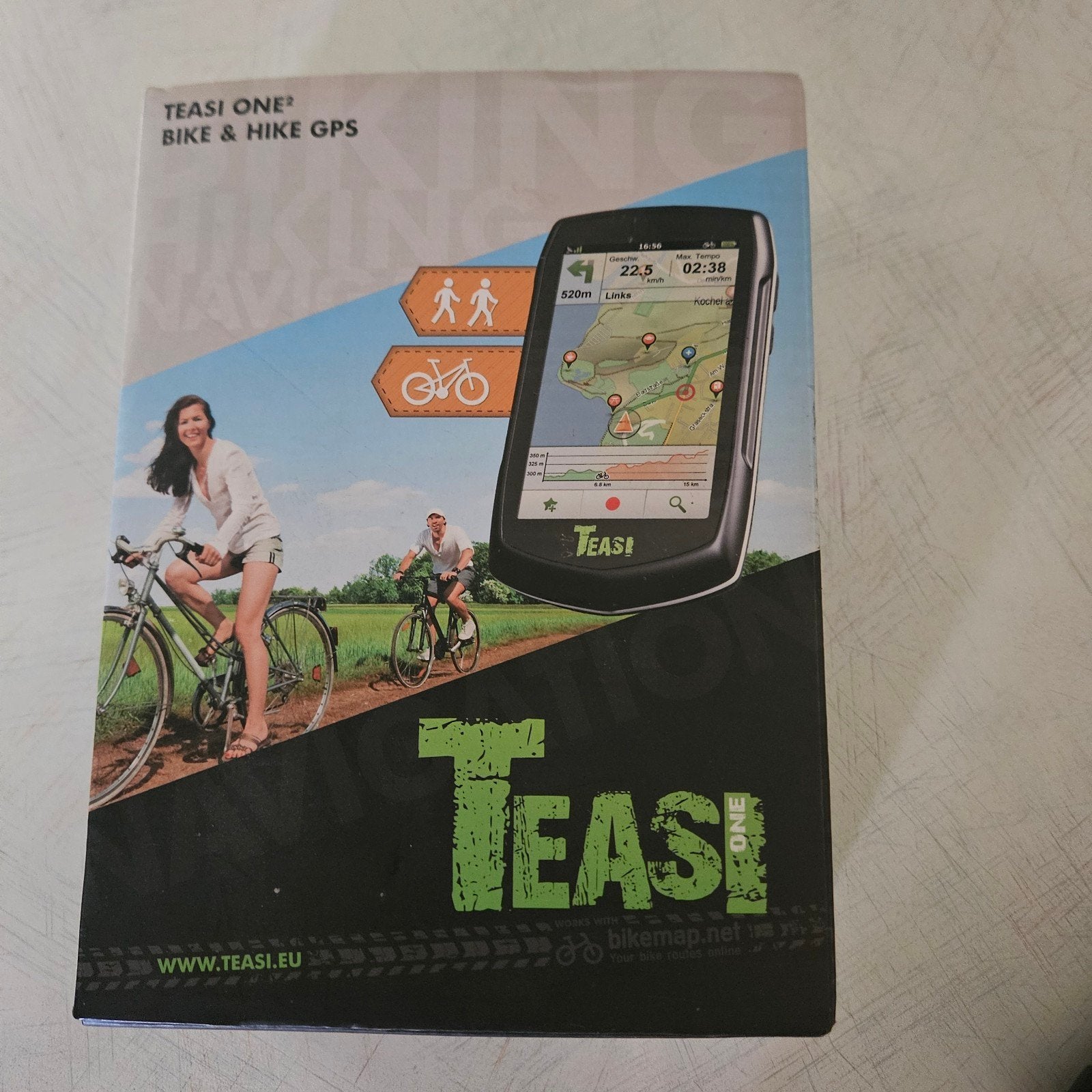 TEASI ONE 2 Bike & Hike GPS Navigatie Fietscomputer, Ophalen of Verzenden, Waterdicht, Gebruikt