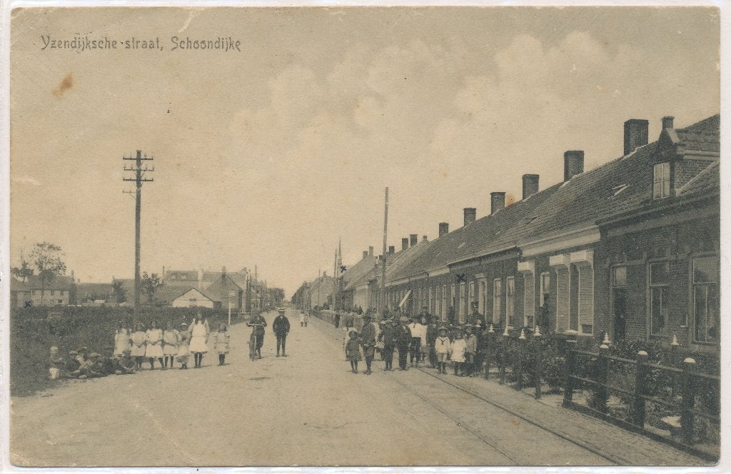 Schoondijke - Yzendijksche straat 1916 militair verstuurd, Ophalen of Verzenden, Voor 1920, Gelopen, Zeeland