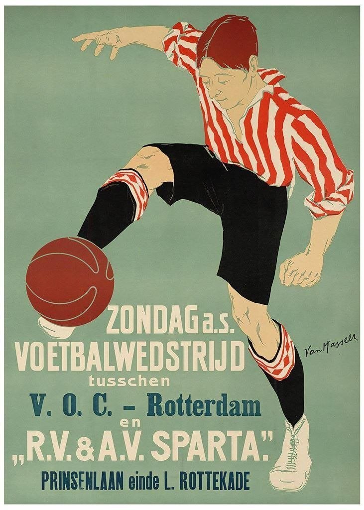 SPARTA ROTTERDAM Retro Voetbal Art Deco Affiche Poster, Verzamelen, Verzenden, Nieuw, Sparta, Poster, Plaatje of Sticker