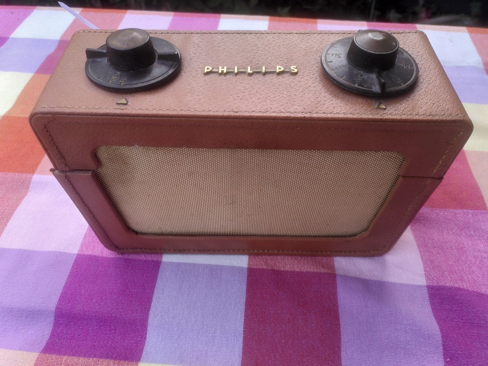Vintage Philips Radio L2X70B draagbare buizen radio 1957, Ophalen of Verzenden