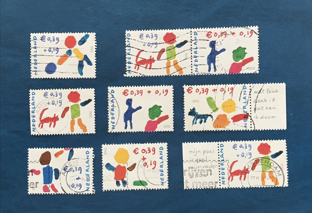 kinderpostzegels 2002 strookjes, Postzegels en Munten, Verzenden, Na 1940, Gestempeld