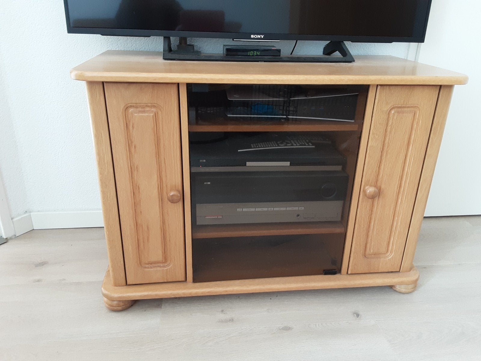 Blank eiken tv kast, Ophalen, Gebruikt, 50 tot 100 cm, Minder dan 100 cm