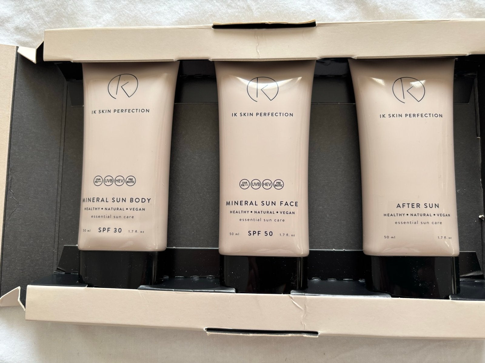 IK Skin Perfection Mineral Sun Box - SPF 50, SPF 30 & After, Ophalen of Verzenden, Nieuw, Zonnebrand of After Sun