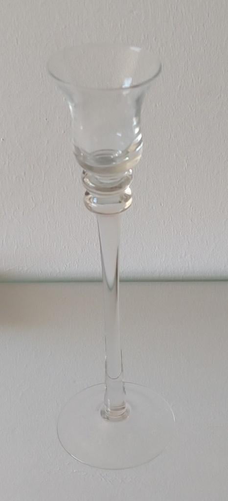 antiek glazen kandelaar  "Decora",  Royal Leerdam, volgnr 66, Ophalen of Verzenden