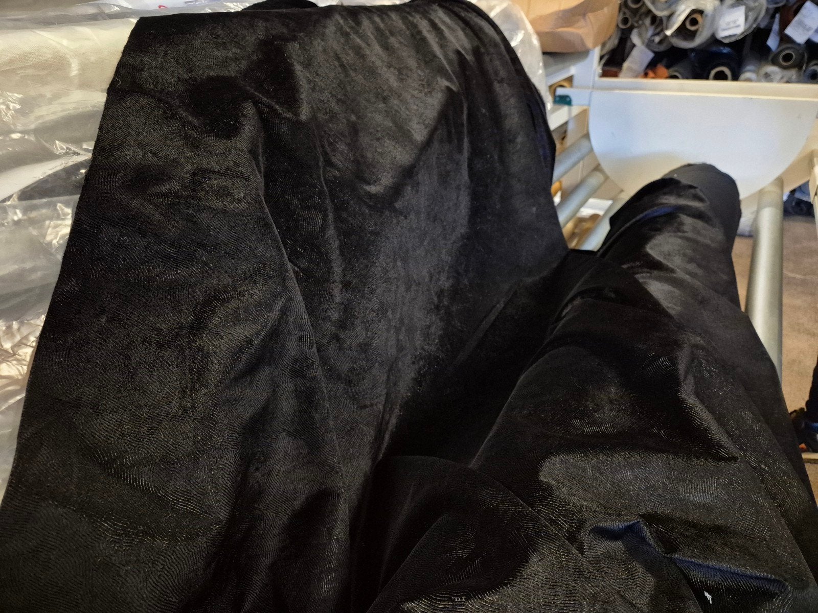 Prachtig Zwart chique velours velvet luxe uitstraling, 200 cm of meer, Zwart, Nieuw, Ophalen of Verzenden