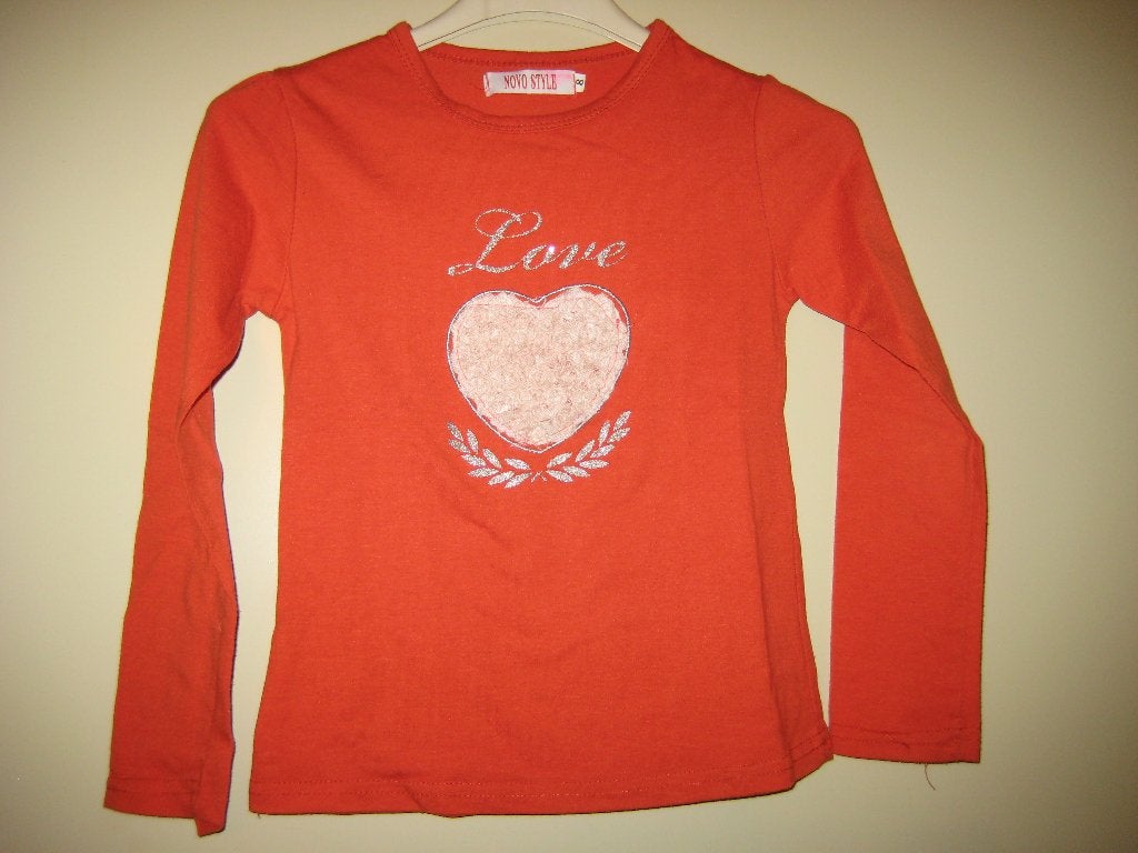 Oranje shirt, 116, Novo Style, Ophalen of Verzenden, Zo goed als nieuw, Meisje, Shirt of Longsleeve