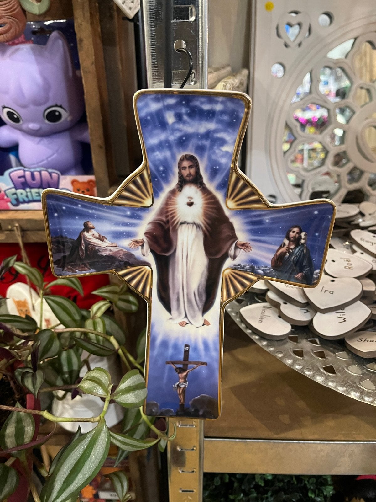 Franklin Mint 'The Sacred Heart of Christ' Kruis, Antiek en Kunst, Ophalen of Verzenden