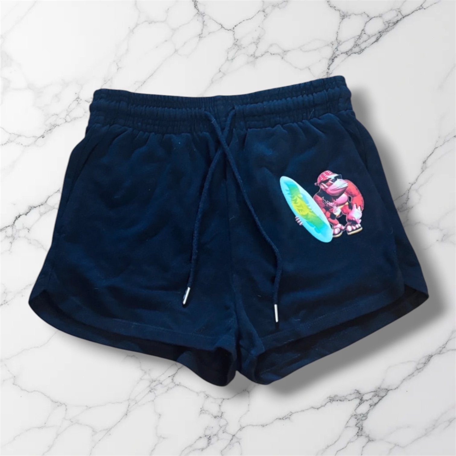 H&M Zwarte Korte Broek Maat S met Donkey Kong Print, Kort, Zwart, Ophalen of Verzenden, Maat 36 (S)