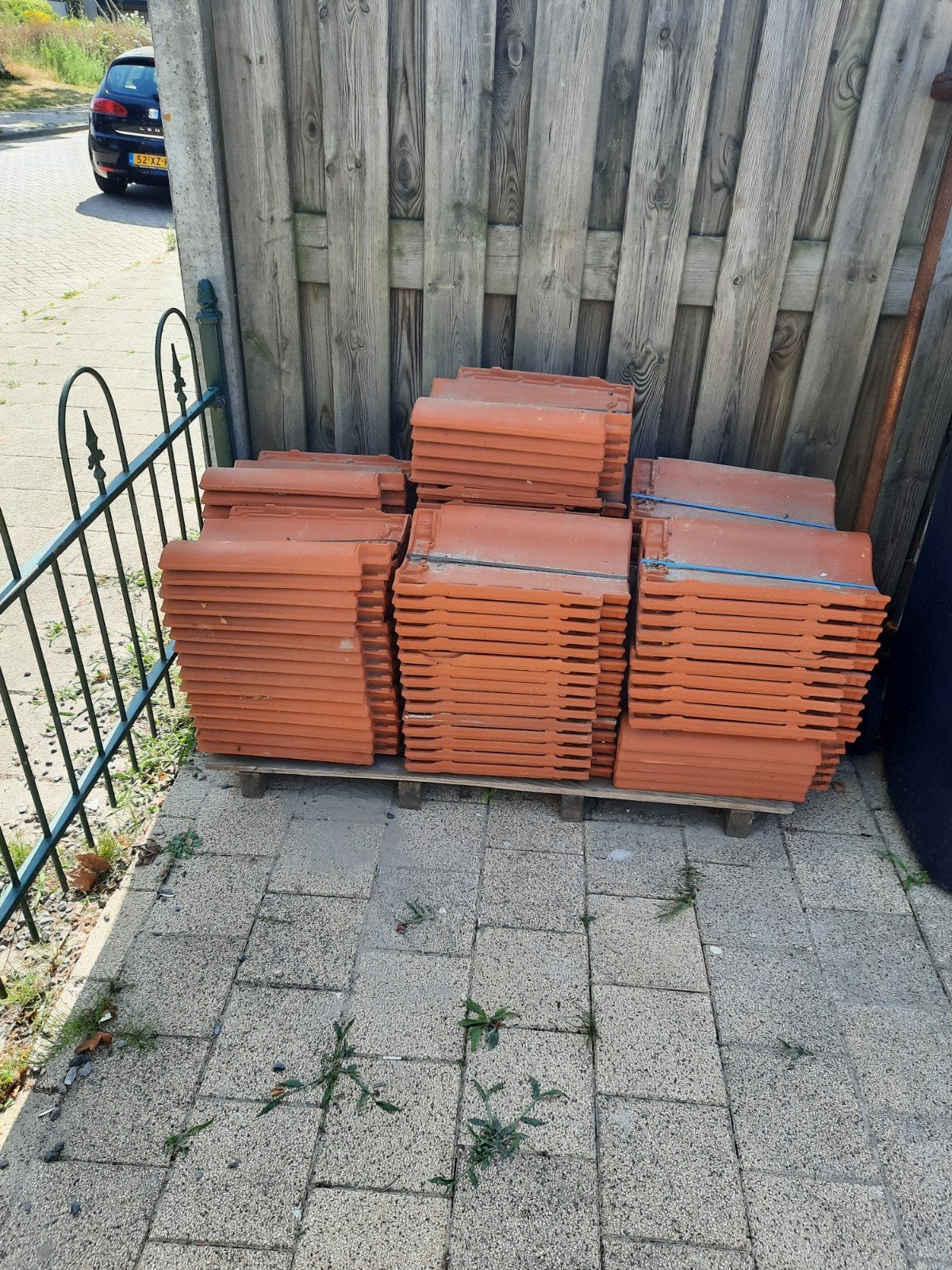 96 Monier Hollander-V dakpannen, over van verbouwing, Ophalen, Gebruikt, Steen of Klei, 15 m² of meer