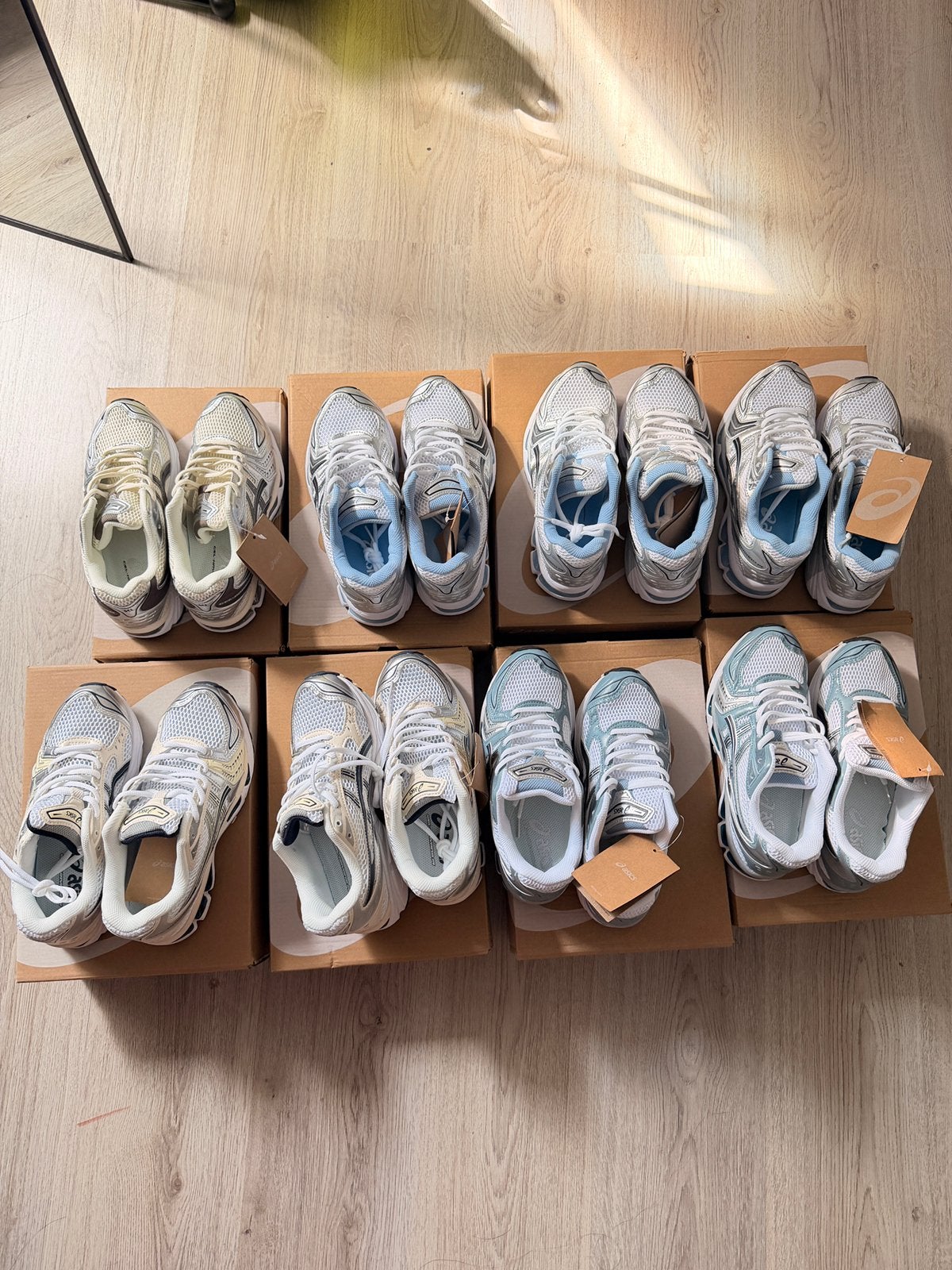 Partij van 6 trendy Asics  sneakers – diverse kleuren, Ophalen of Verzenden, Zo goed als nieuw, Overige kleuren, Sneakers of Gympen