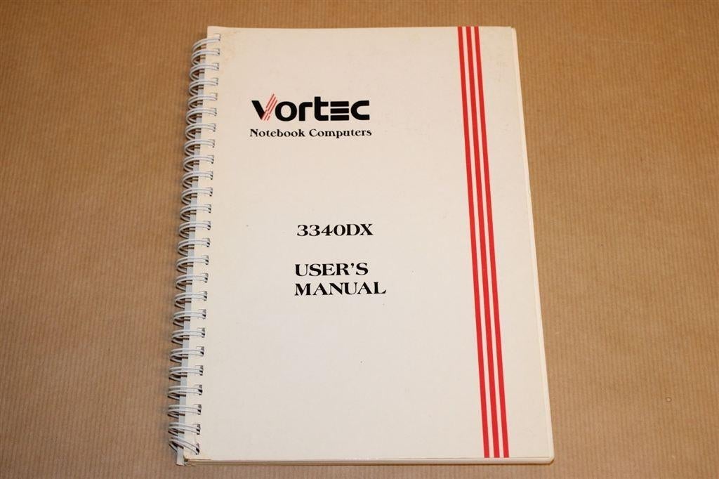 Vortec 3340DX Notebook Computer User Manual 1991, Ophalen of Verzenden, Zo goed als nieuw, Internet of Webdesign