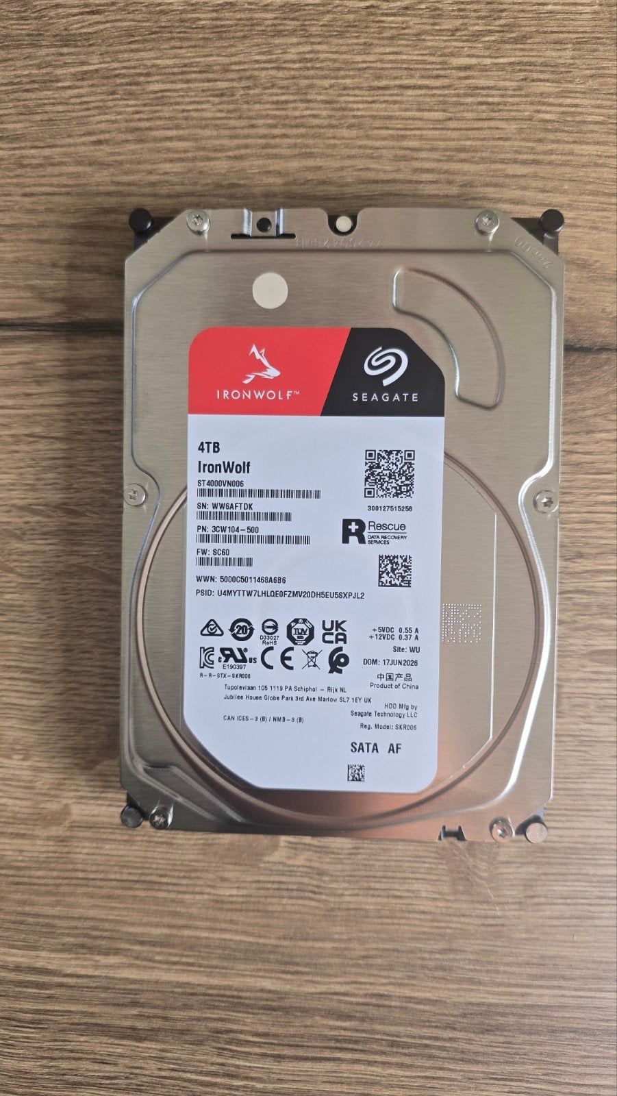 Seagate IronWolf 4TB NAS HDD - Nieuw, 17 juni 2026, Computers en Software, Intern, Server, Nieuw, Ophalen of Verzenden