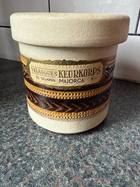 Vintage Velasques Keurkorps Sigaren Pot, Ophalen of Verzenden