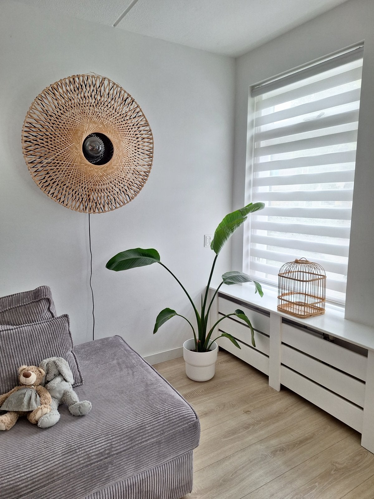 Wandlamp good & mojo 87cm, Ophalen, Met snoer/stekker, Bruin, E27 (groot)