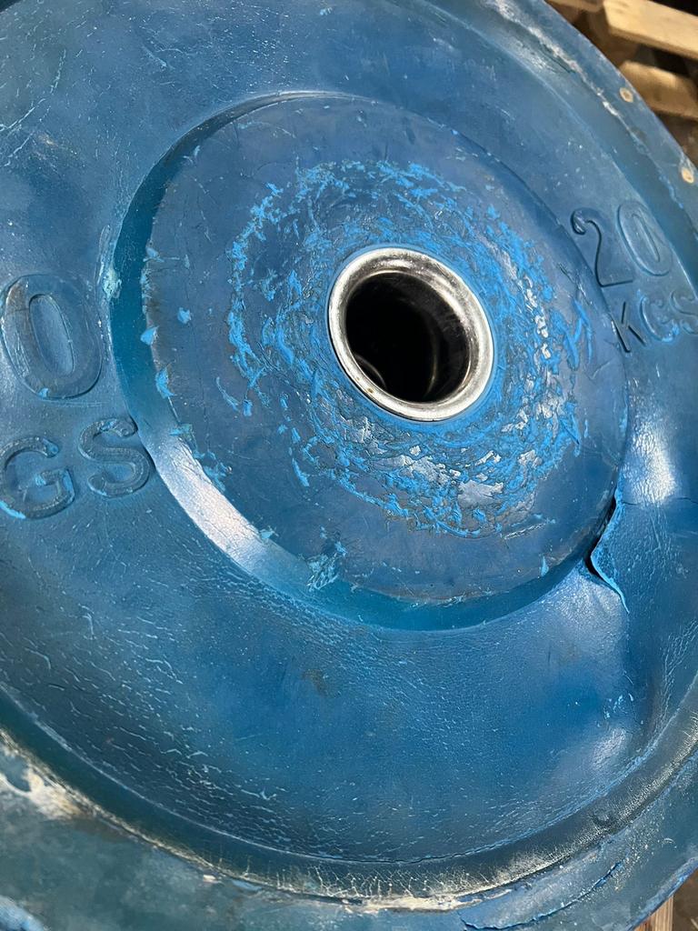 Gebruikte Bumperplates Set - 240 kg Totaal - €1,- per kg, Ophalen, Halterschijven, Divers, Zo goed als nieuw