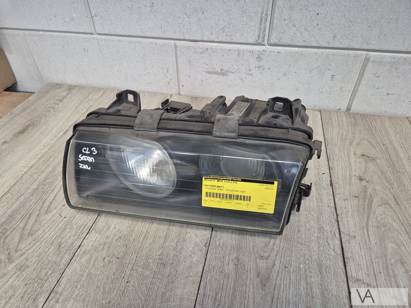 Koplamp links van BMW 3 serie E36 1990 - 1998 ZKW 1393271, Gebruikt, -, -, Ophalen of Verzenden