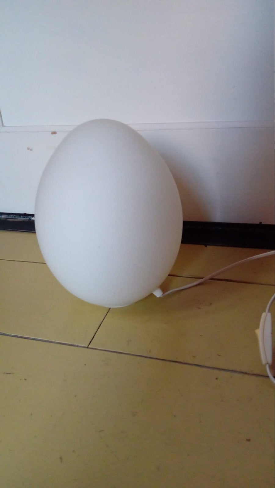 Ei lamp - 30 cm hoogte - Wit, Met schakelaar, Wit, Kunststof, Ophalen of Verzenden