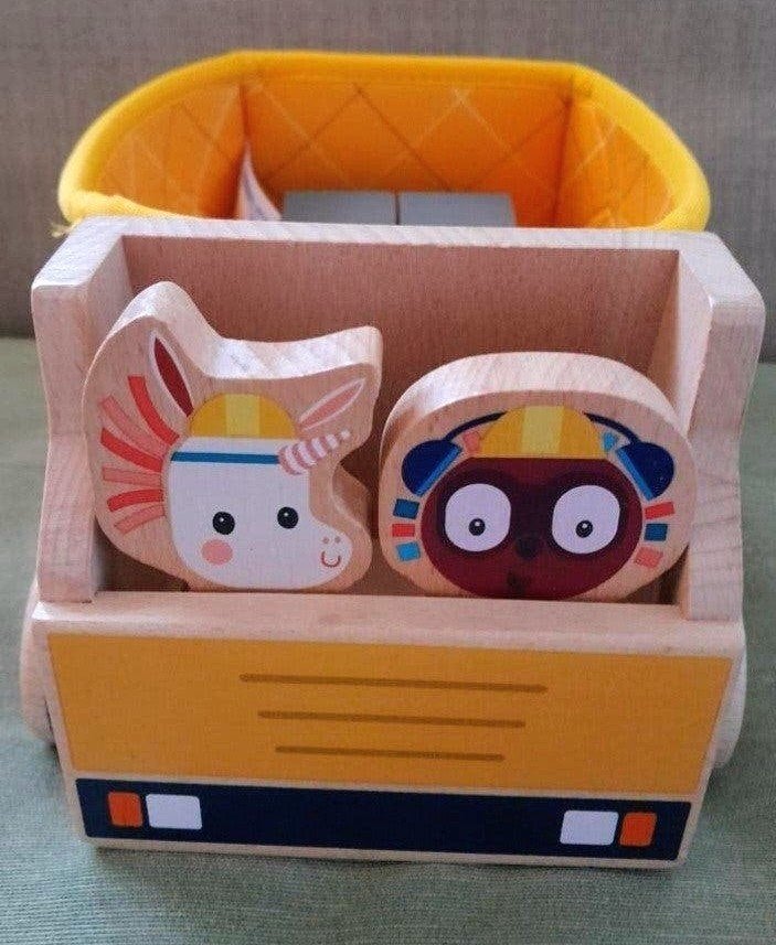 Lillitutiens speelgoed auto kiepwagen van hout & stof, Kinderen en Baby's, Verzenden, Zo goed als nieuw, Rij- of Hobbelspeelgoed