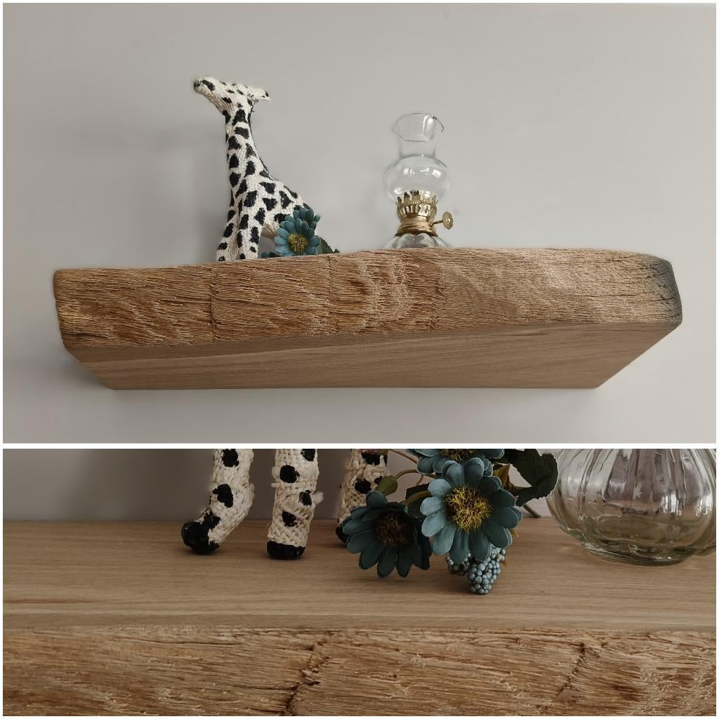 Wandplank eiken zwevend / hoekplank links-rechts 43,5cm #213, Houtatelier M.Y., Info@myhoutatelier.nl, Nieuw, Ophalen of Verzenden
