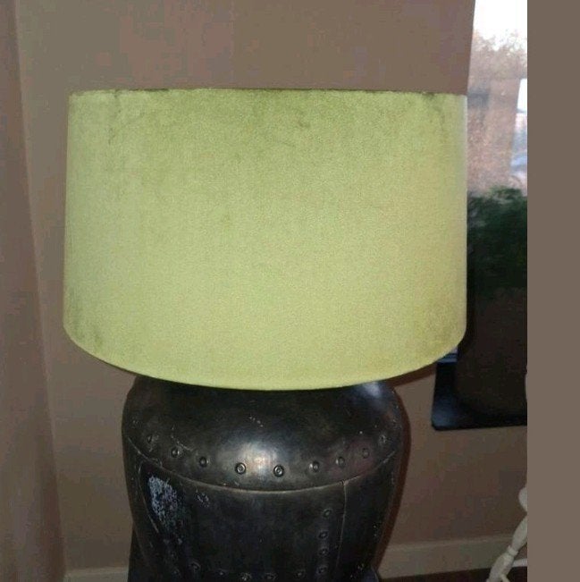 Mooie velvlours groene lampenkap, Ophalen of Verzenden, Nieuw, Groen, Rond