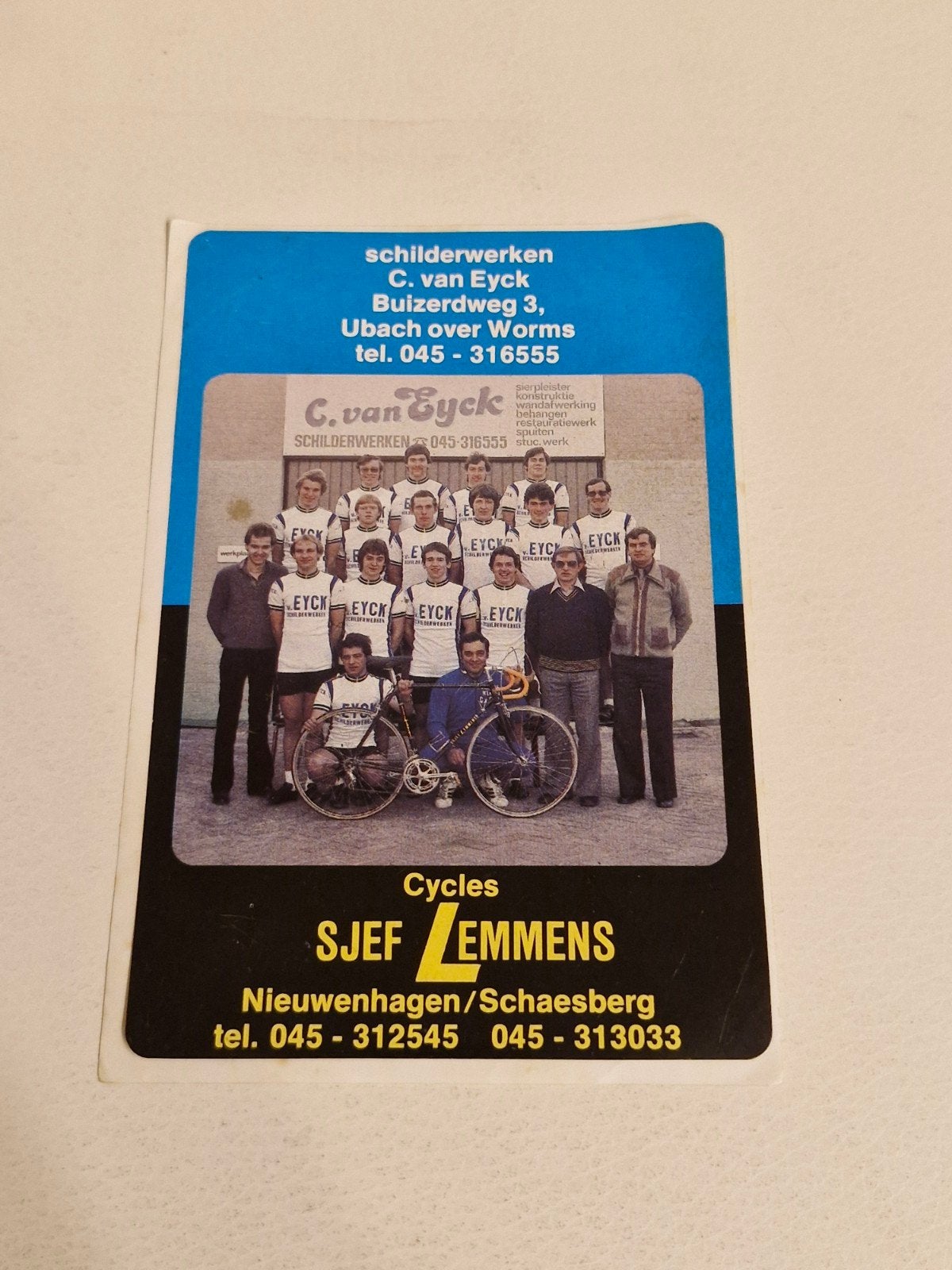 277 Sticker Schilderwerken C. van Eyck & Cycles Sjef Emme, Verzamelen, Ophalen of Verzenden