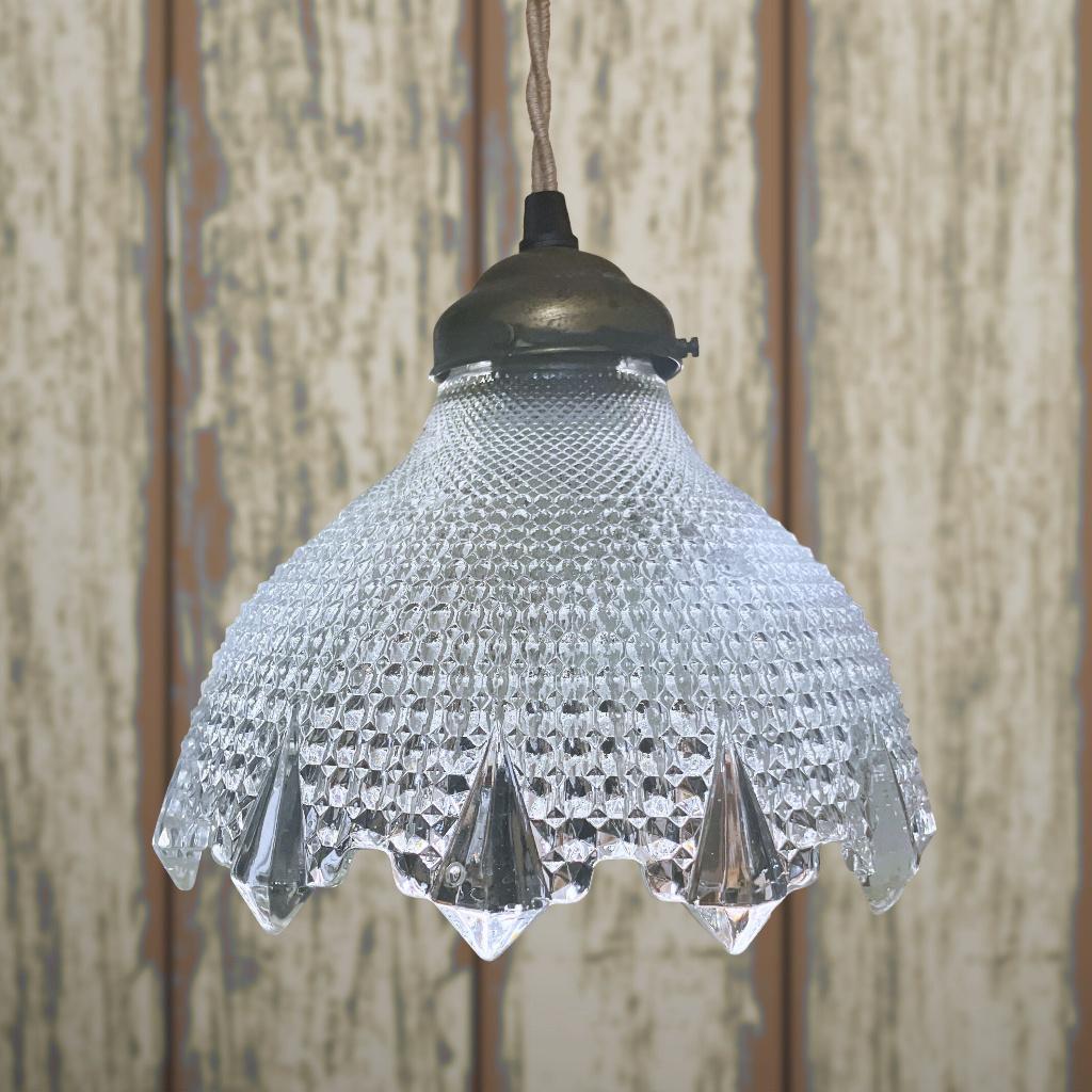 Antieke hanglamp Holophane Crystal, Ophalen of Verzenden