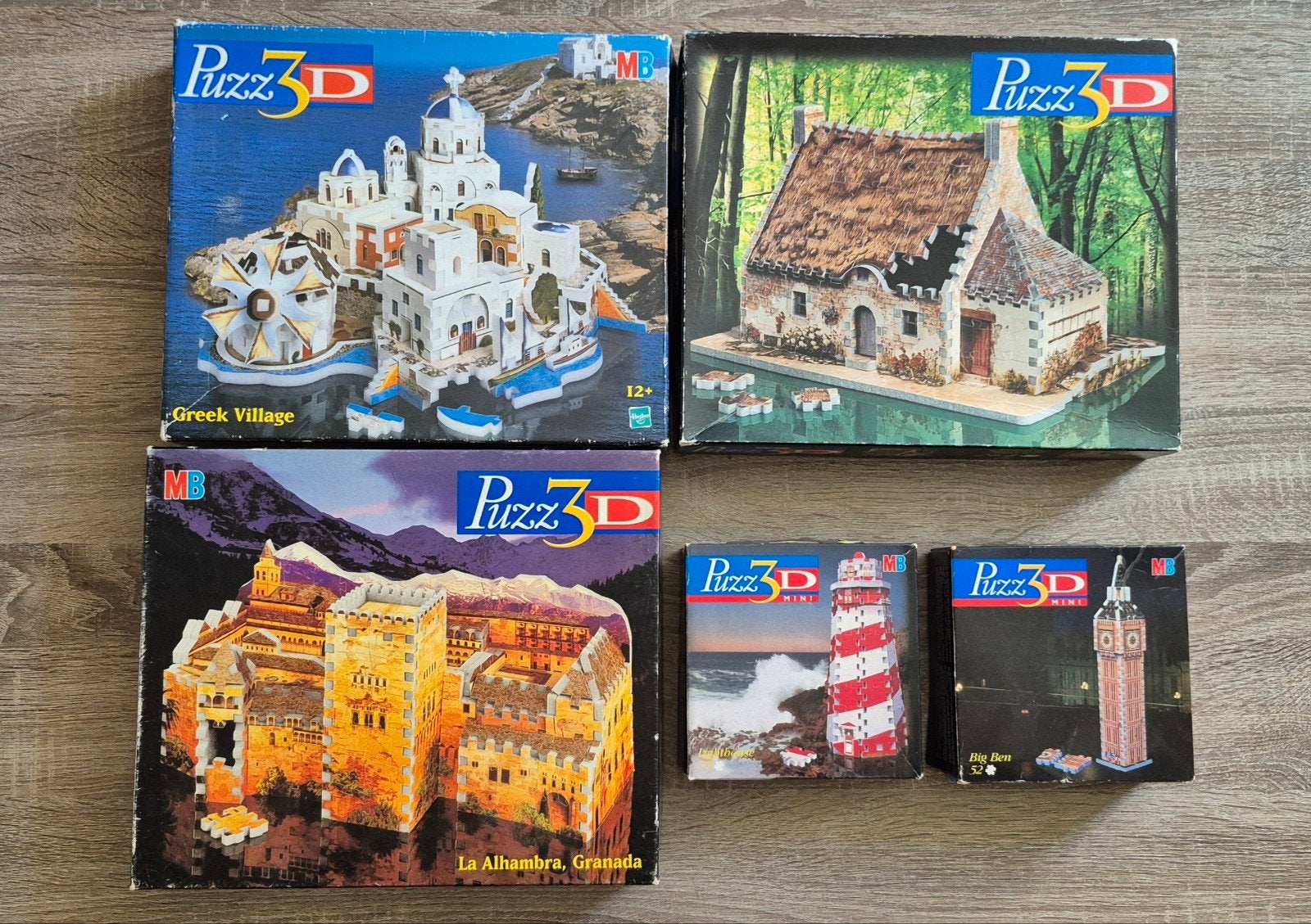 Puzz 3D Collectie Grieks Dorp, Alhambra, Bretonse Huis, Min, Hobby en Vrije tijd, Denksport en Puzzels, Gebruikt, Rubik's of 3D-puzzel