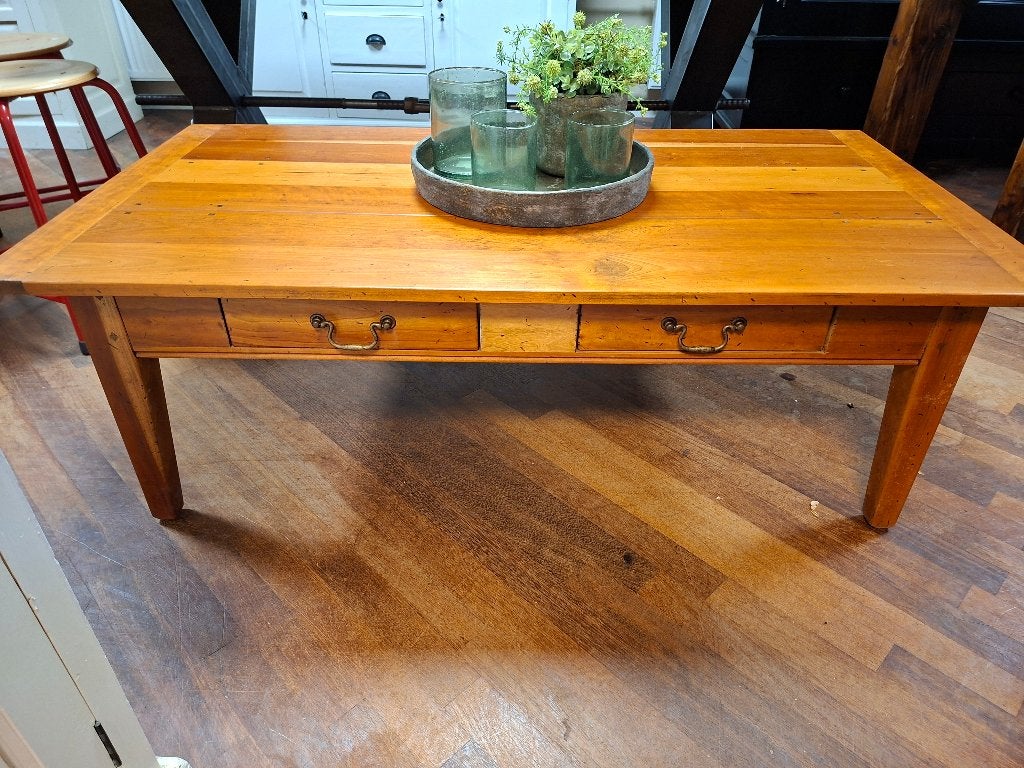 Salontafel diepe lades kersenhout, Huis en Inrichting, Ophalen, Gebruikt, 100 tot 150 cm, 50 tot 100 cm