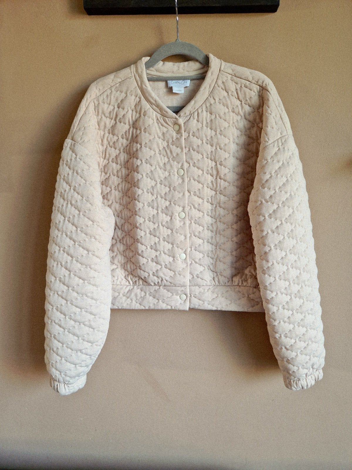 Mooi beige quilted jas van Cotton club maat L, Kleding | Dames, Maat 38/40 (M), Beige, Ophalen of Verzenden, Zo goed als nieuw