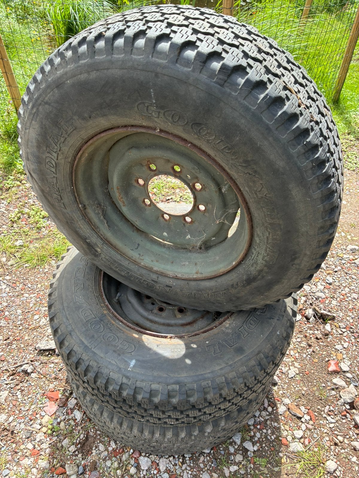 Jeep velgen 3 stuks met banden, Doe-het-zelf en Verbouw, Ophalen of Verzenden, Zo goed als nieuw, Steekwagen
