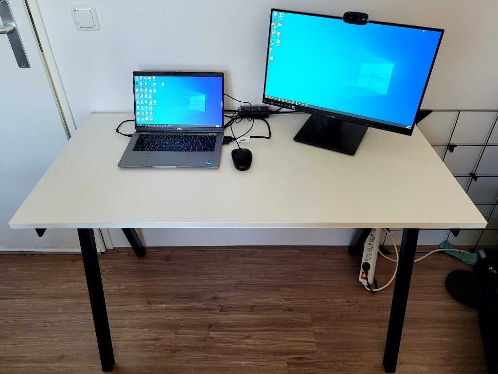 Ikea Bureau Trotten 160x80cm, Huis en Inrichting, Bureaus, Ophalen, Demontabel, 160 cm, Scandinavisch
