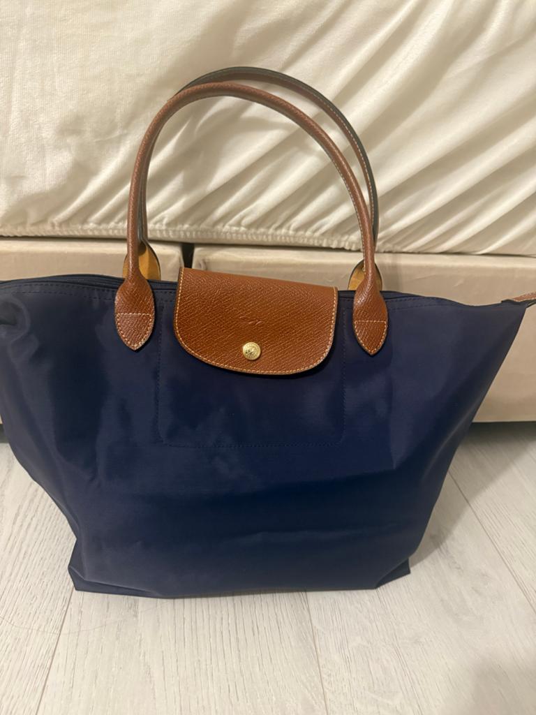 Longchamp Le Pliage Shopper L - Navyblauw, Ophalen of Verzenden, Gebruikt, Blauw, Shopper