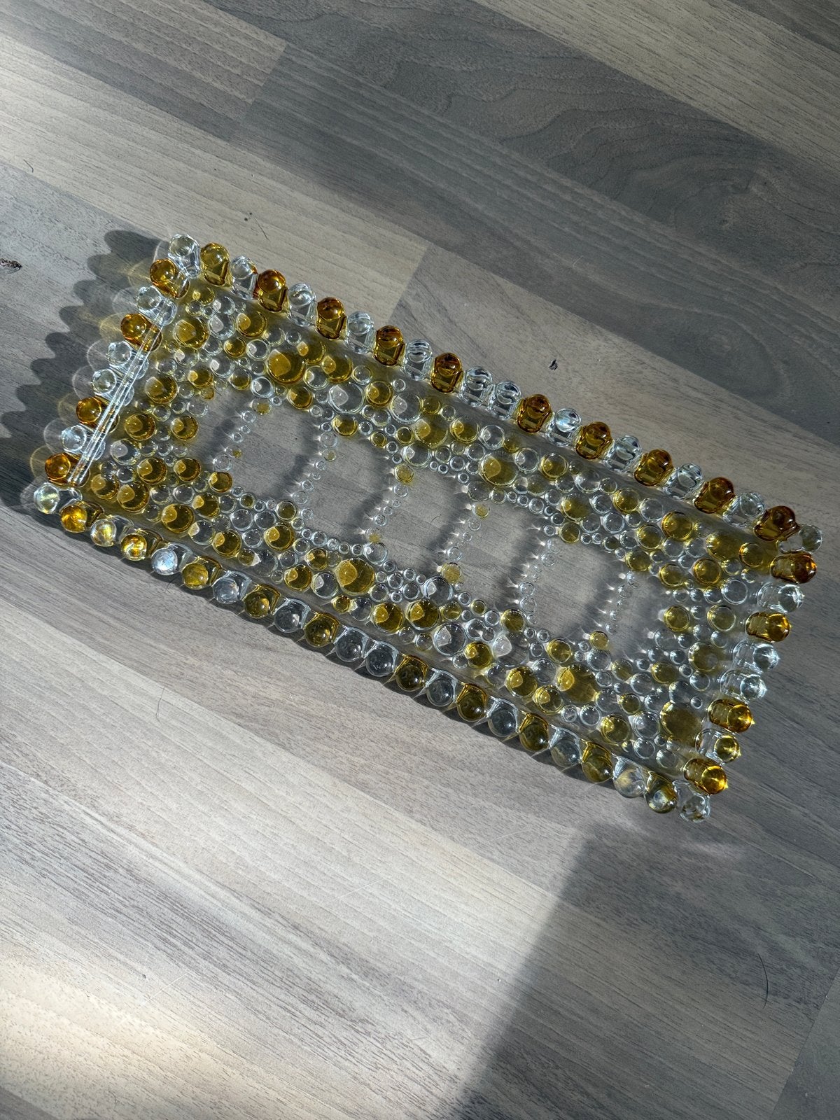 Waltherglas Bubble Glass serveerplateau., Vintage, Meerkleurig, Ophalen of Verzenden, Zo goed als nieuw