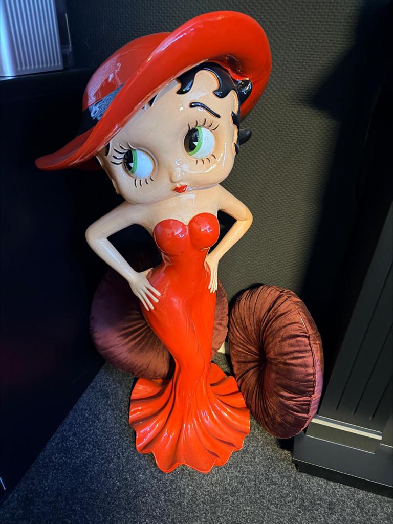 Betty Boop Beeld in Rode Jurk en Hoed - Vintage Stijl, Ophalen, Zo goed als nieuw