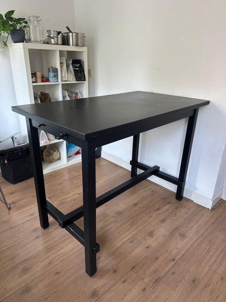 IKEA Nordviken bartafel zwart, Huis en Inrichting, Tafels | Eettafels, Ophalen, Gebruikt, 100 tot 150 cm, 50 tot 100 cm